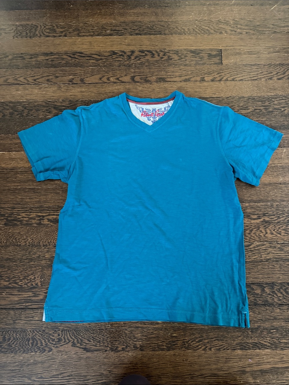 Robert Graham Men's Teal V-Neck Short Sleeve Tee